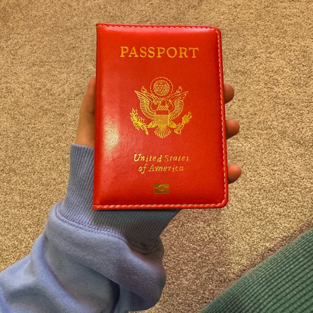 Red Passport Holder with Gold Embossing